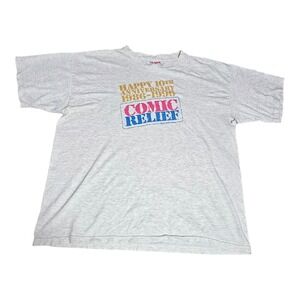 Vintage 1996 Comic Relief 10th Anniversary T-Shirt XL Q-Tees USA Made Single VR